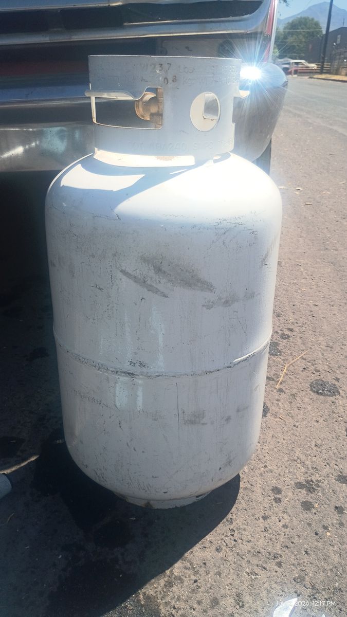 2- 7gallon White Propane Tanks - Used, Good Condition