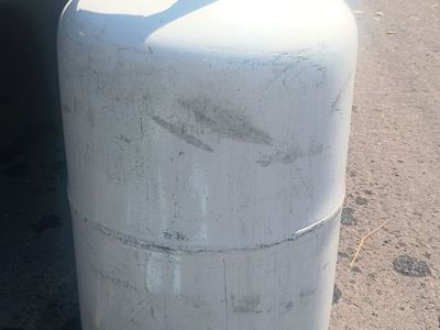 2- 7gallon White Propane Tanks - Used, Good Condition