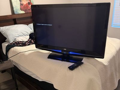 JVC 43- inch Black LED TV with Remote and iPod Dock- Great Condition