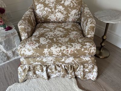 2 Anthropologie Bowen ruffle chairs - color: Frida