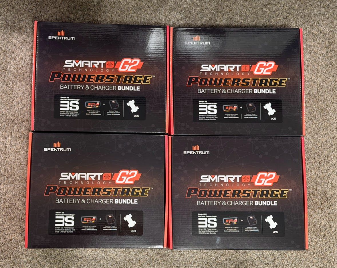 4x Spektrum/ARRMA 3S Bundle: G2 5000mAh 3S LiPo IC5 & S155 Charger