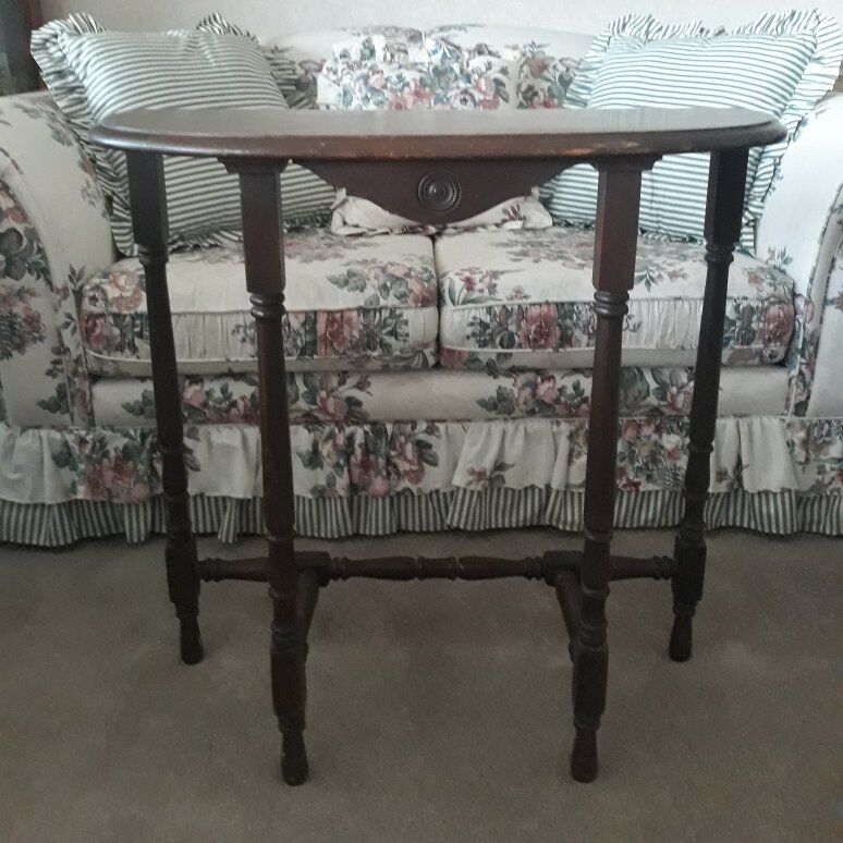 Vintage Demilune Console Hall Table