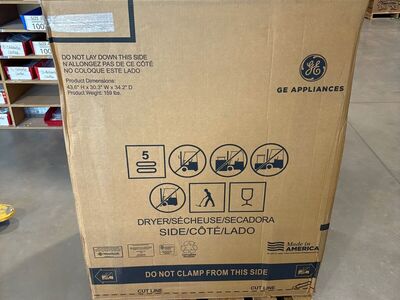 General Electric GFD65GSSNWW 7.8 cu. ft. Gas Dryer, Front Load, White, Brand New!
