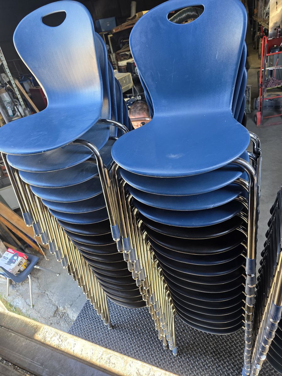 Stacking Chairs Blue Heavy Duty