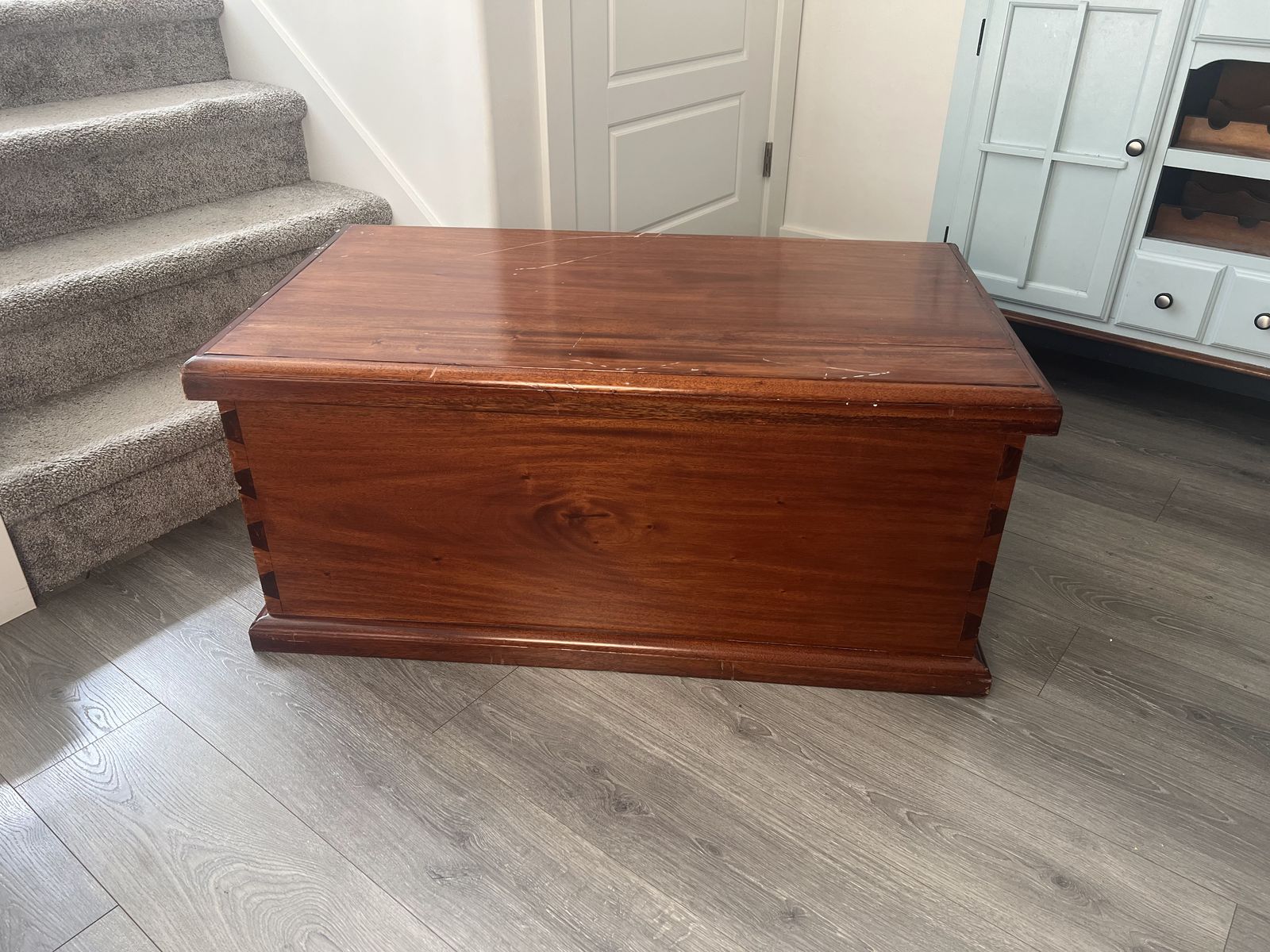 Solid Wood Storage Chest with Dovetail Joints | Cherry Finish | 41" Wide
