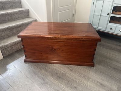 Solid Wood Storage Chest with Dovetail Joints | Cherry Finish | 41" Wide