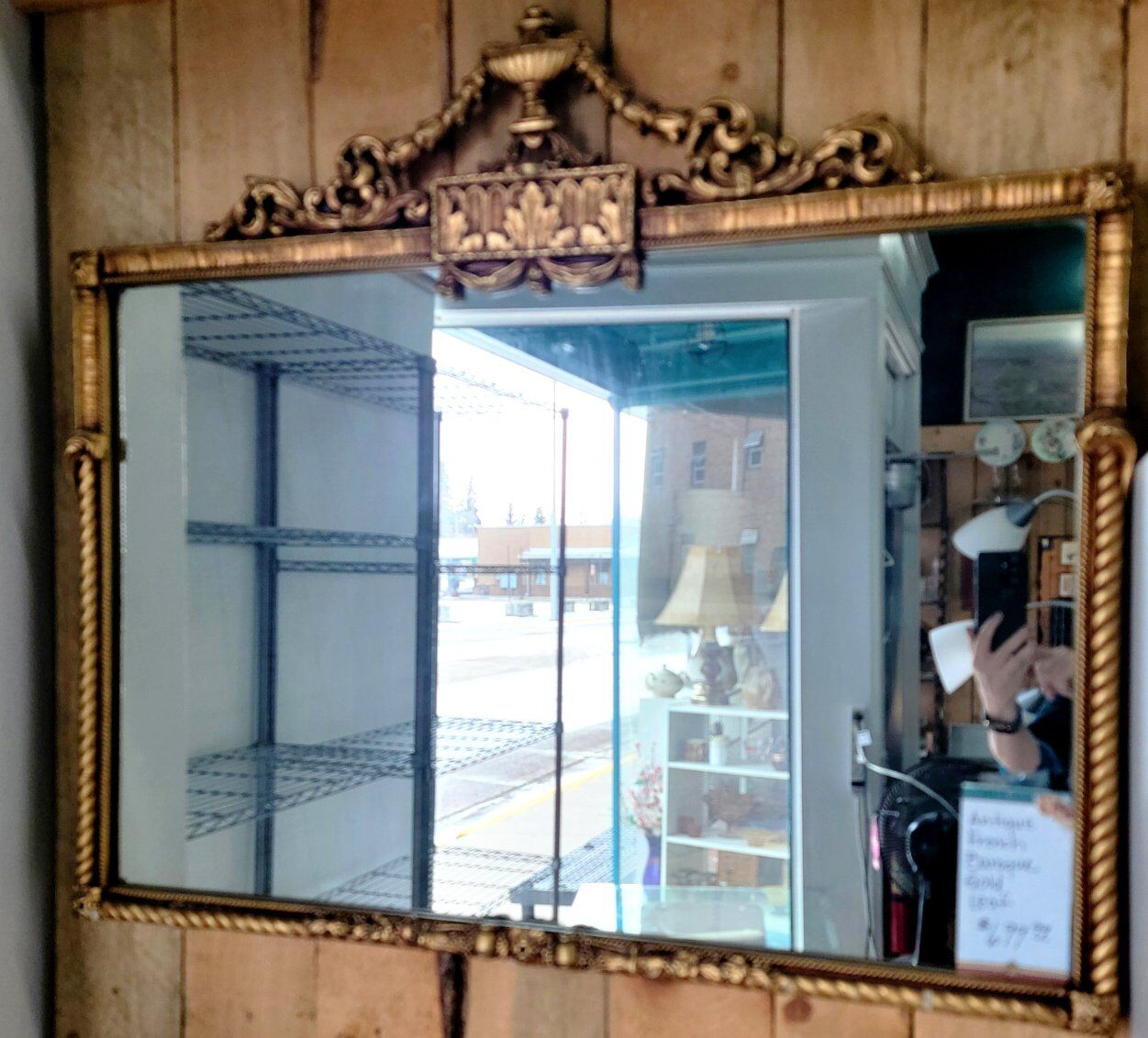 Antique French Baroque Gold Leaf Mirro