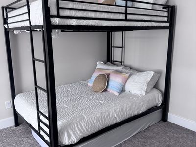 Full over full black metal bunkbed