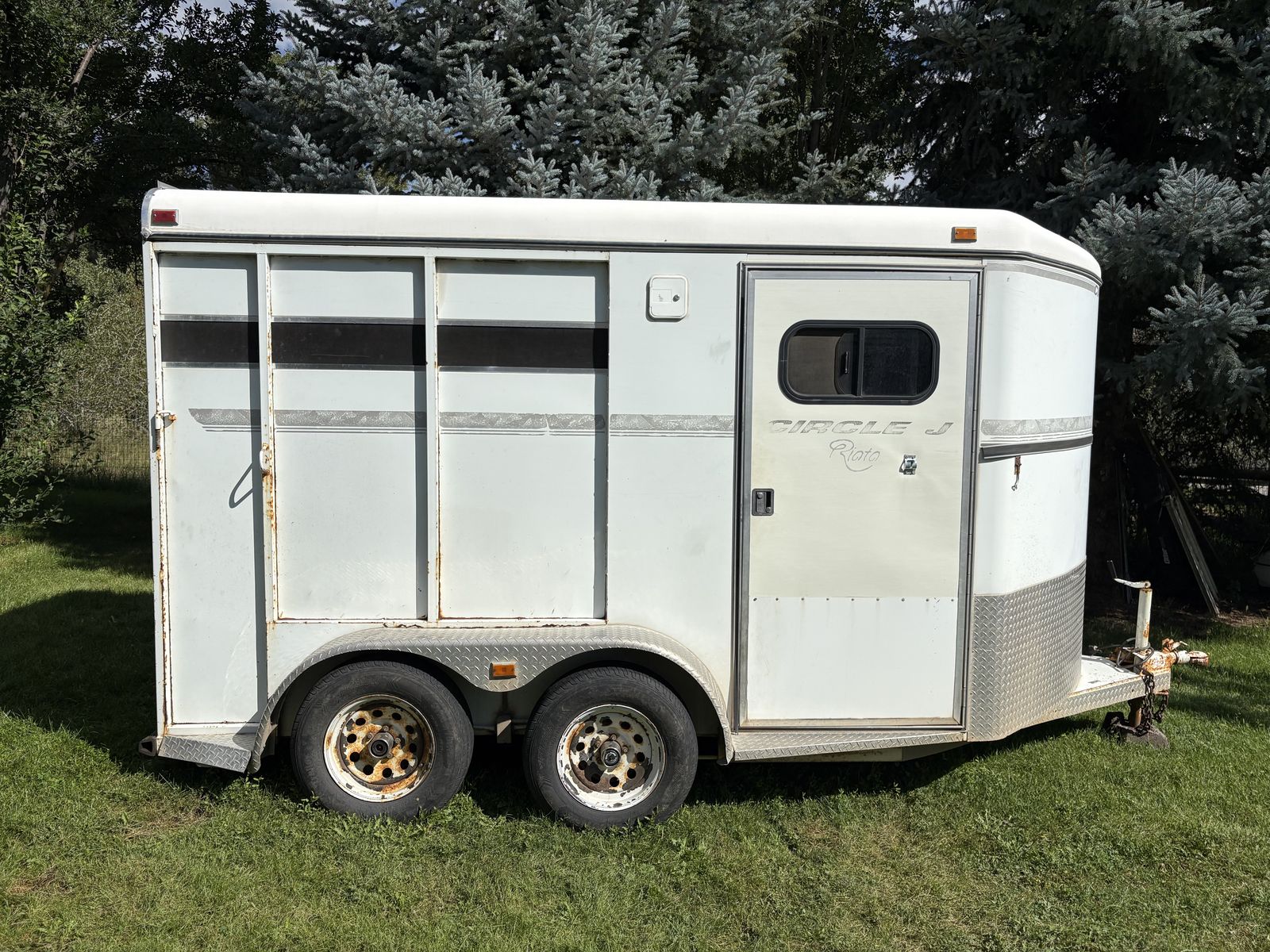 1999 Circle J 2-Horse Slant Trailer, Bumper Pull