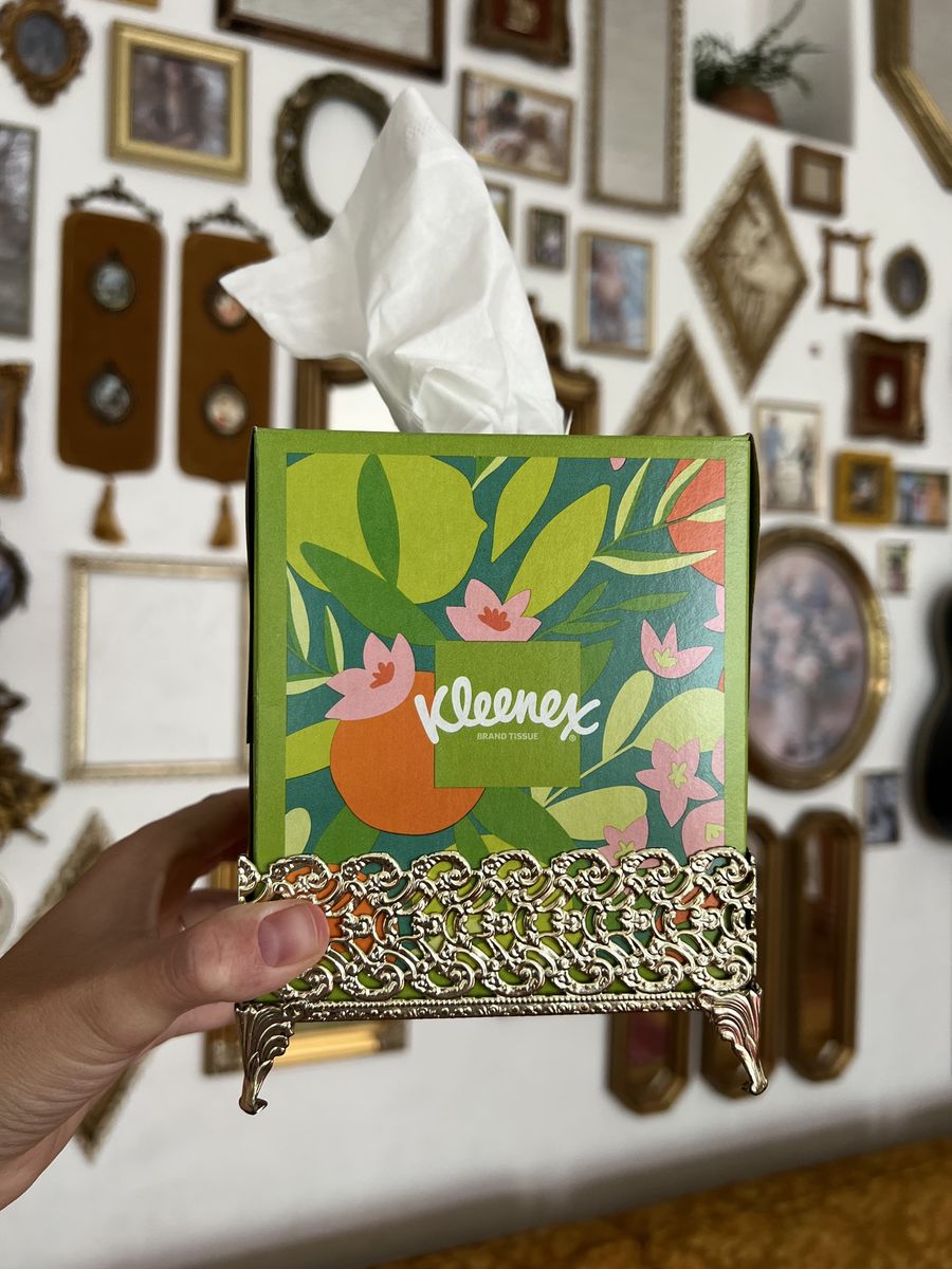 Vintage Gold Tissue Box Holder