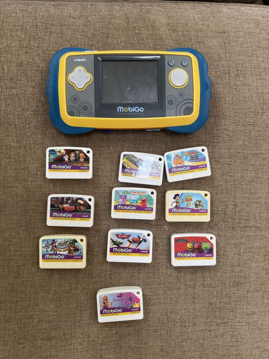 VTech MobiGo Touch Learning System with 9 Game Cartridges Educational Toy Bundle