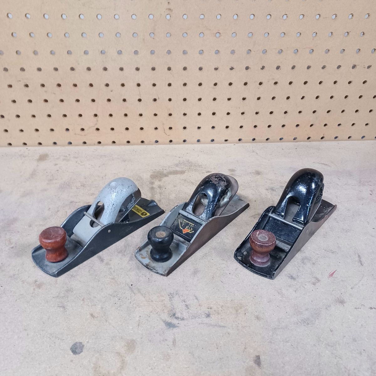 Three vintage block planes