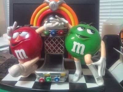 Vintage M&M's Jukebox Candy Dispenser Red and Green Characters