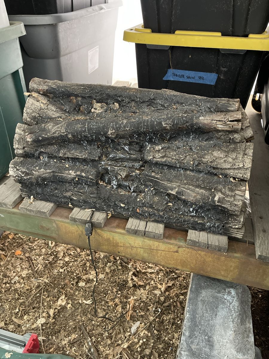Vintage Electric Fireplace Log Insert with Rotating Flame Effect