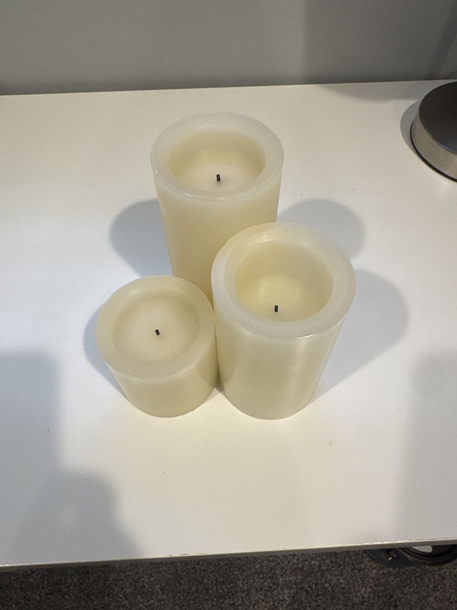 Flameless LED Pillar Candles (Set of 3) - Battery Operated with Remote Control Capability