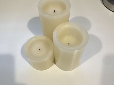 Flameless LED Pillar Candles (Set of 3) - Battery Operated with Remote Control Capability