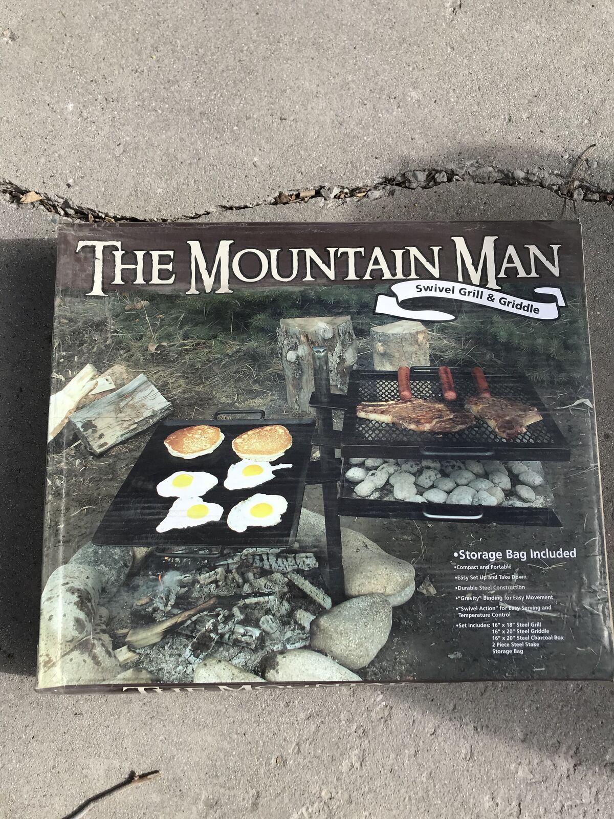 NEW Mountain Man Swivel Grill & Griddle – Heavy Duty Open Fire Cooking