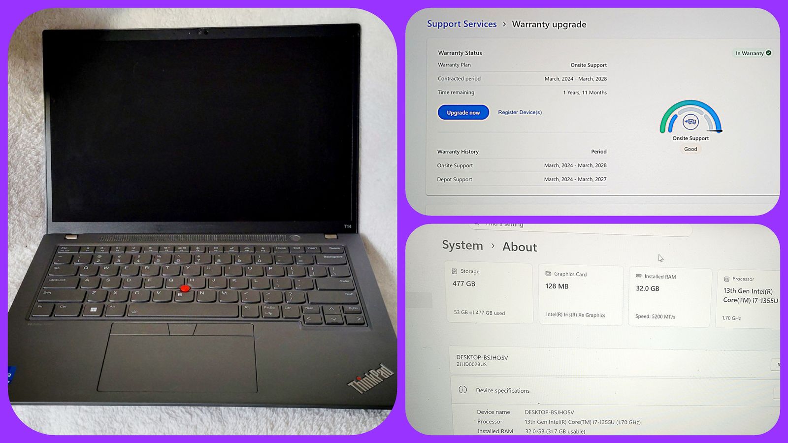 ThinkPad T14 Gen 4 - i7 | 32GB RAM | 512GB SSD | STILL UNDER Warranty
