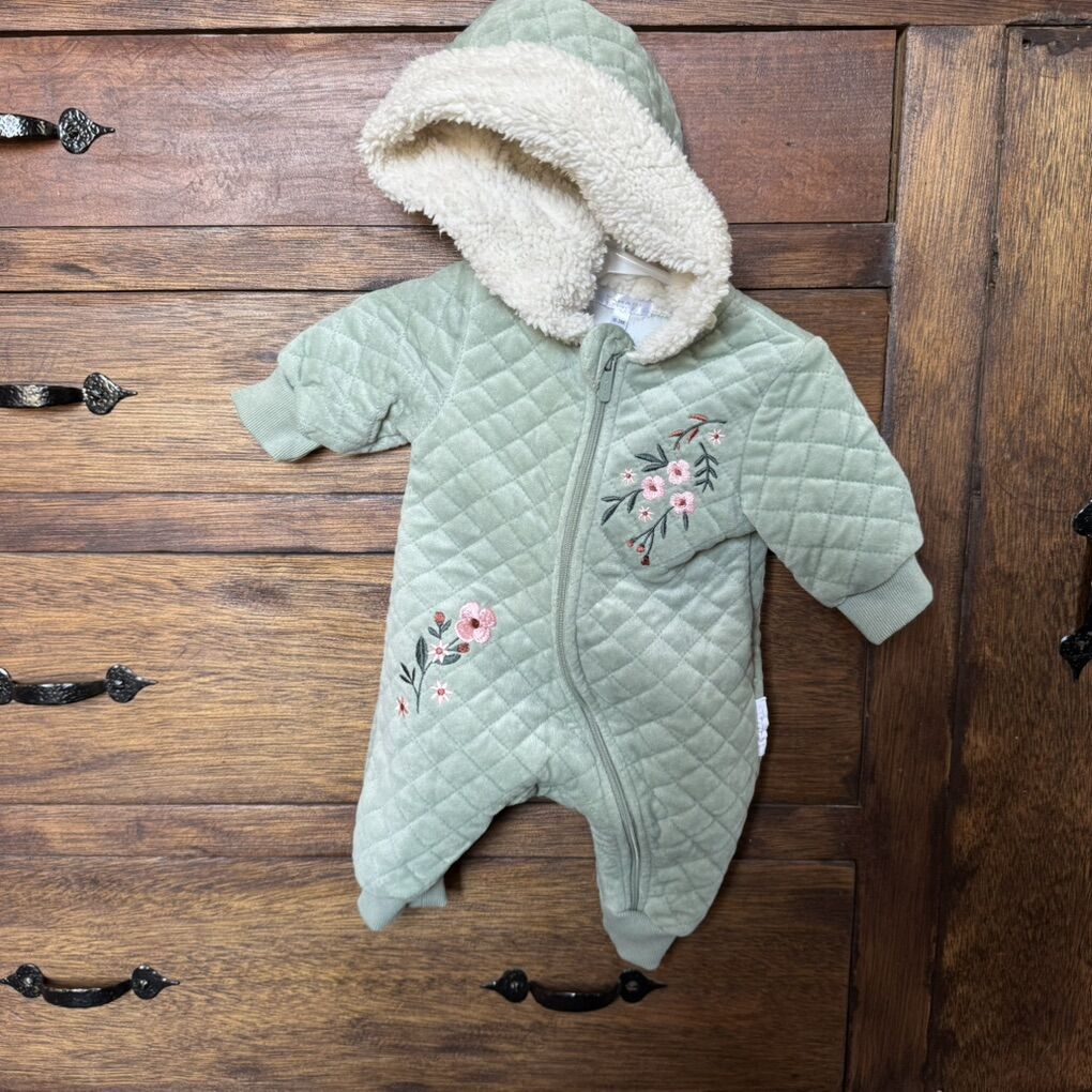 Tahari Baby Girl Snowsuit with Hat Zipper Closure