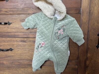 Tahari Baby Girl Snowsuit with Hat Zipper Closure