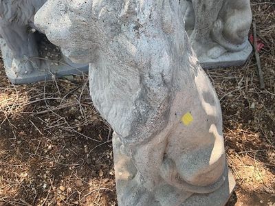 Concrete Lion Garden Statues - Set of 3 Yard Decor