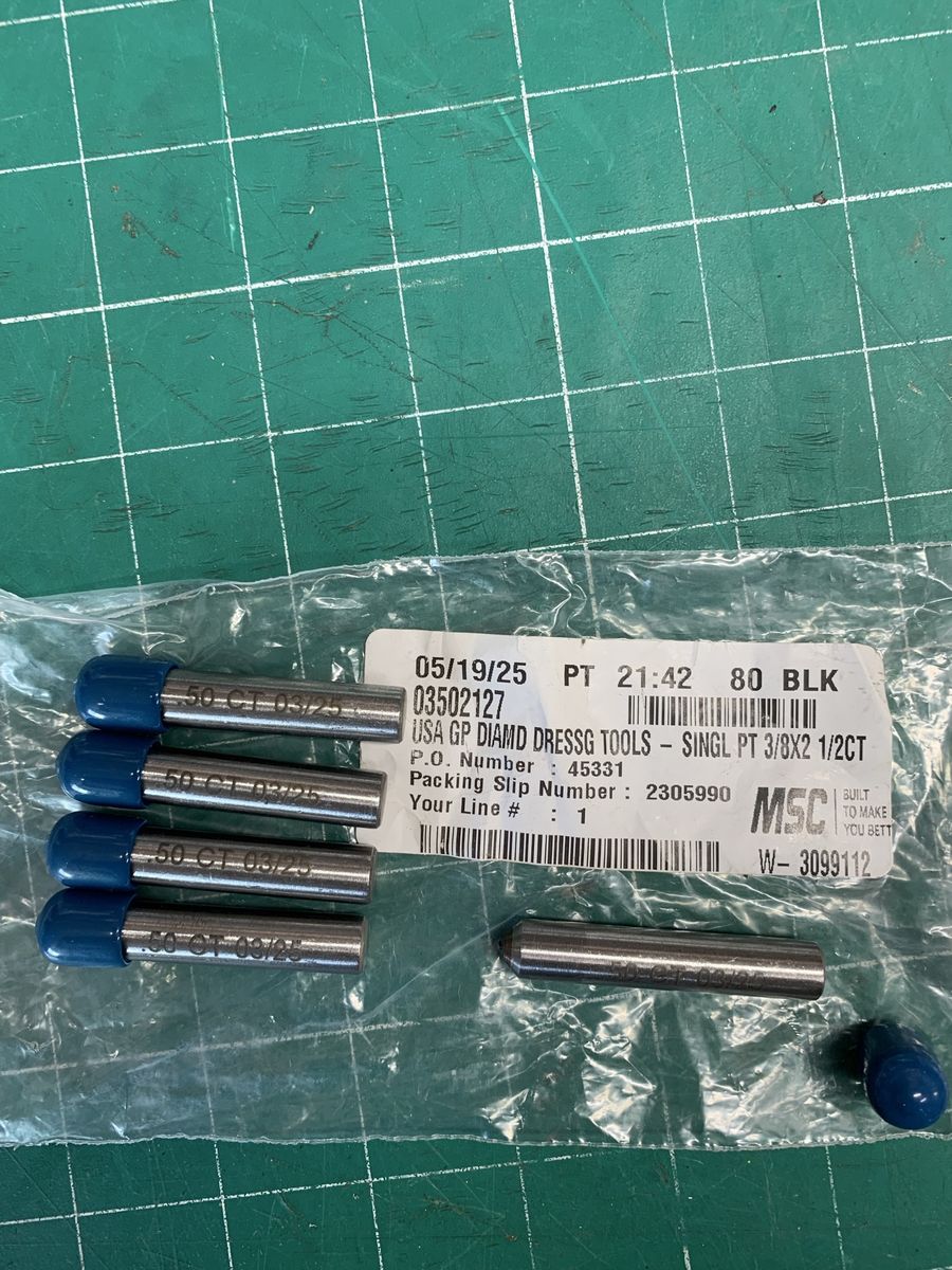 MSC Single Point Diamond Dressing Tools 3/8 x 2 Inch 1/2 Carat (Set of 5)
