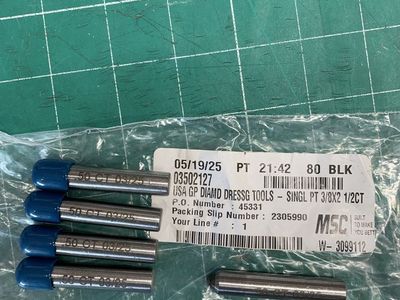 MSC Single Point Diamond Dressing Tools 3/8 x 2 Inch 1/2 Carat (Set of 5)