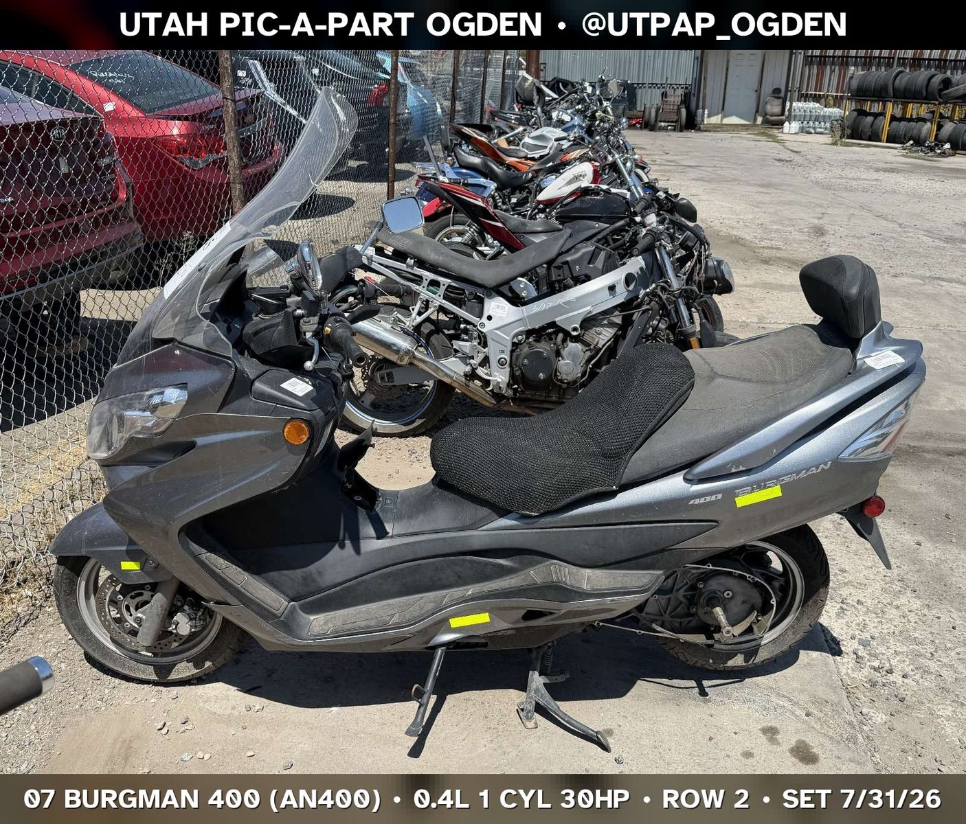 Just In! 2007 Suzuki Burgman 400 (AN400) Parts - UTPAP Ogden