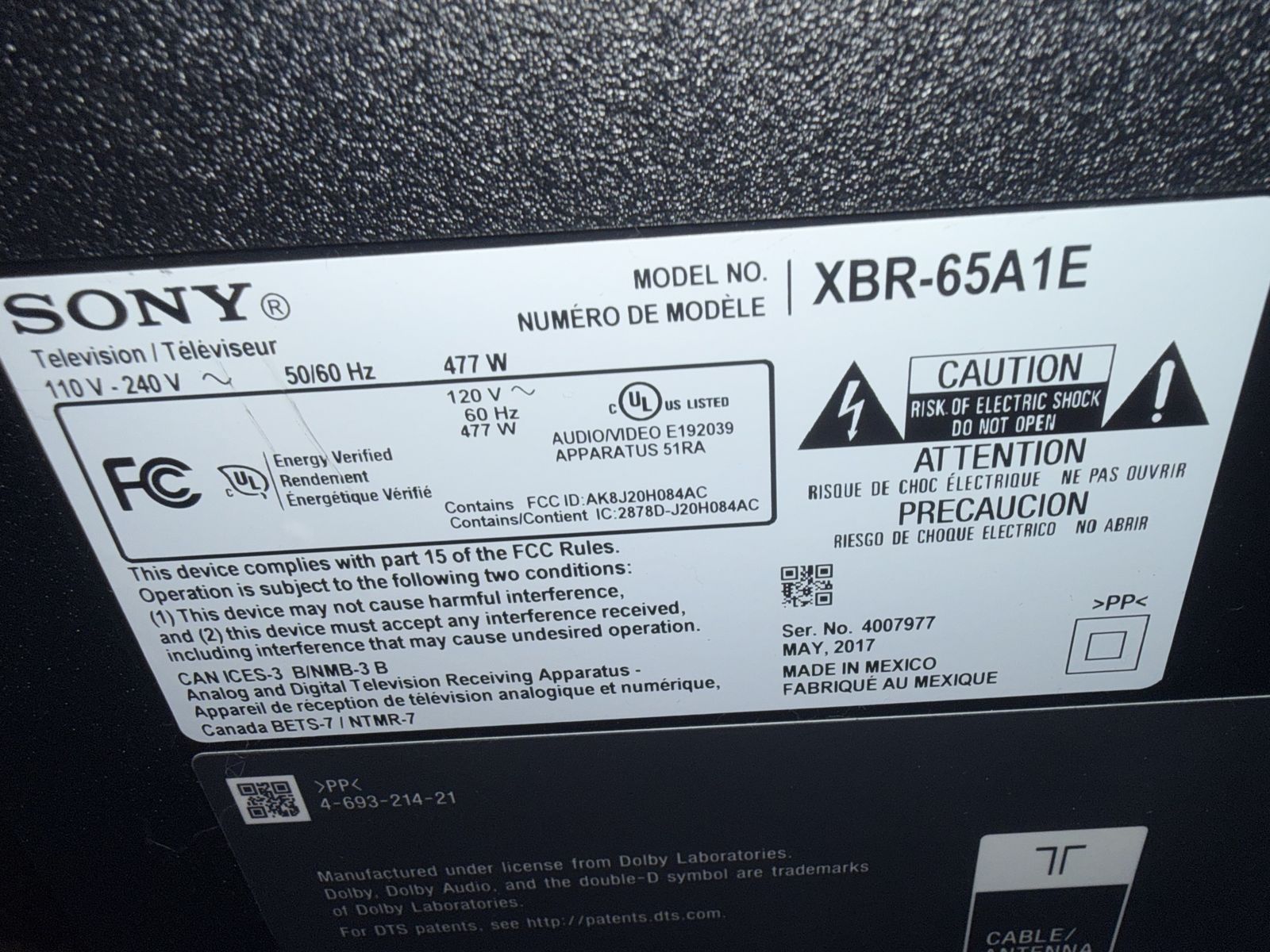 65 Inch Sony A1