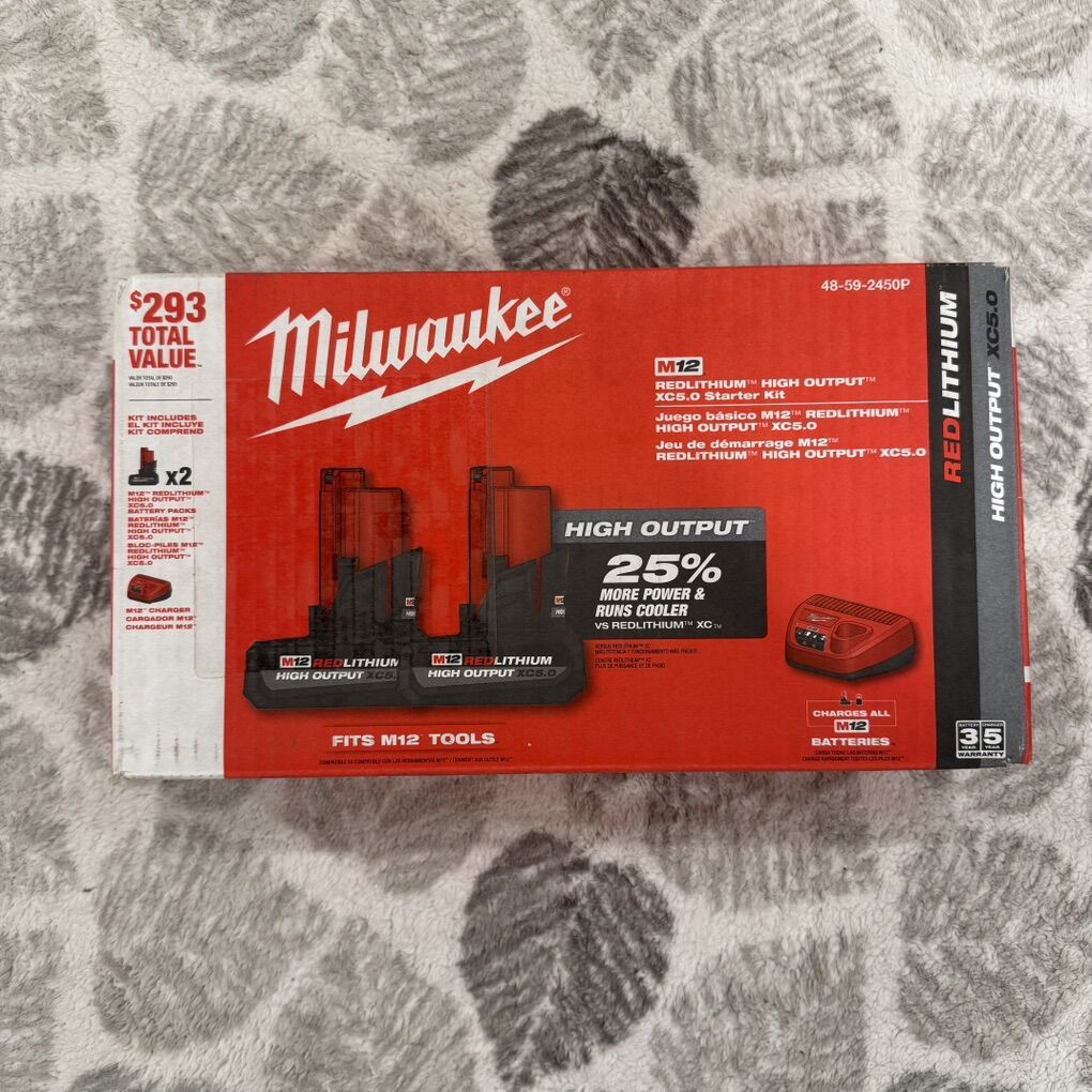 Milwaukee M12 XC5.0 Lithium 2 Battery & Charger