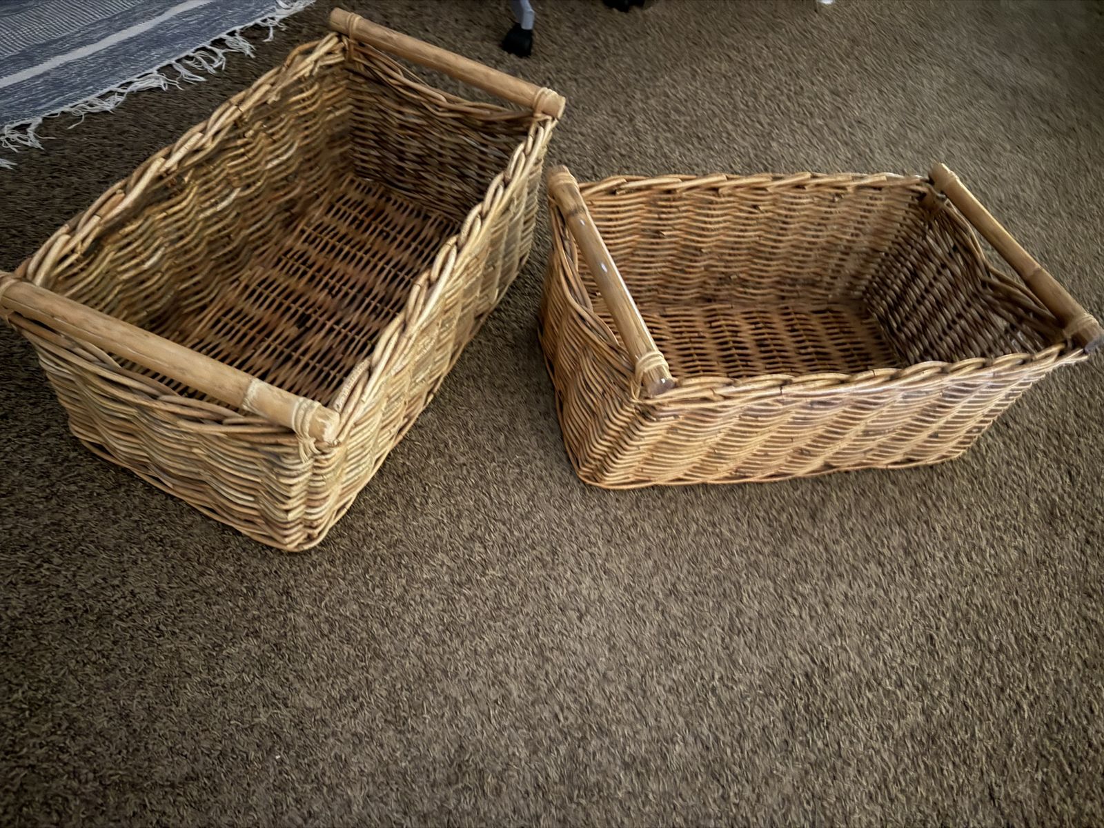 2 Woven Baskets $15 for both