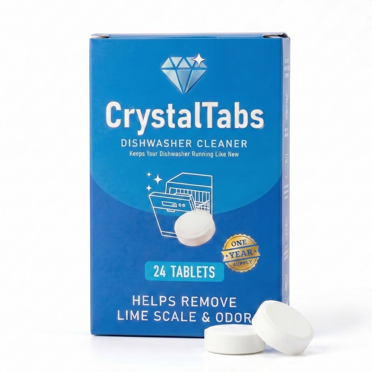 CrystalTabs Dishwasher Cleaner Tablets