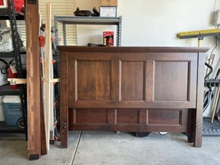 King Size Bed headboard, footboard, rails and box springs