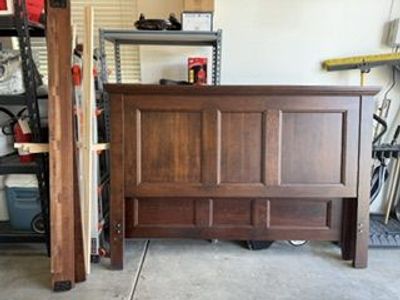 King Size Bed headboard, footboard, rails and box springs