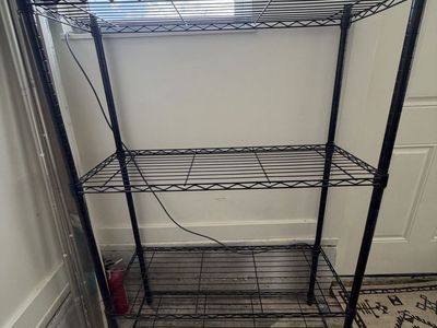 Black Wire Storage Shelf 4-Tier Metal Shelving Unit