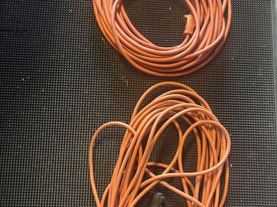 Two 12/3 SJTW Heavy-Duty Outdoor Extension Cords – Orange