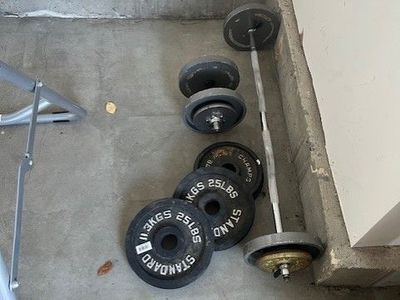 Weights and Curl Bar
