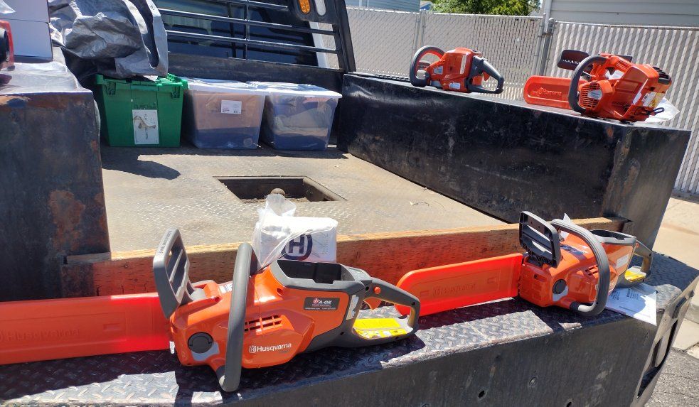 Husqvarna Chainsaws, trimmers, batteries and chargers, automatic lawn mower, great deals! Make offer