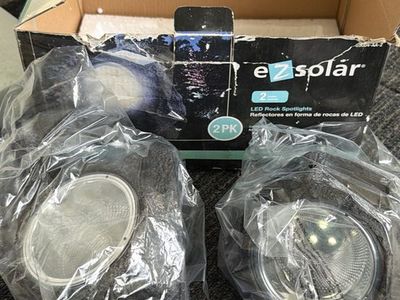 EZ Solar LED Rock Spotlights Outdoor Garden Lights 2-Pack Gray Finish