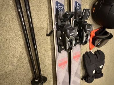Complete Ski Set: Skis, Boots, poles, Helmet