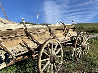 Authentic Antique Horse-Drawn Farm Wagon | Western Ranch Decor | Early 1900s