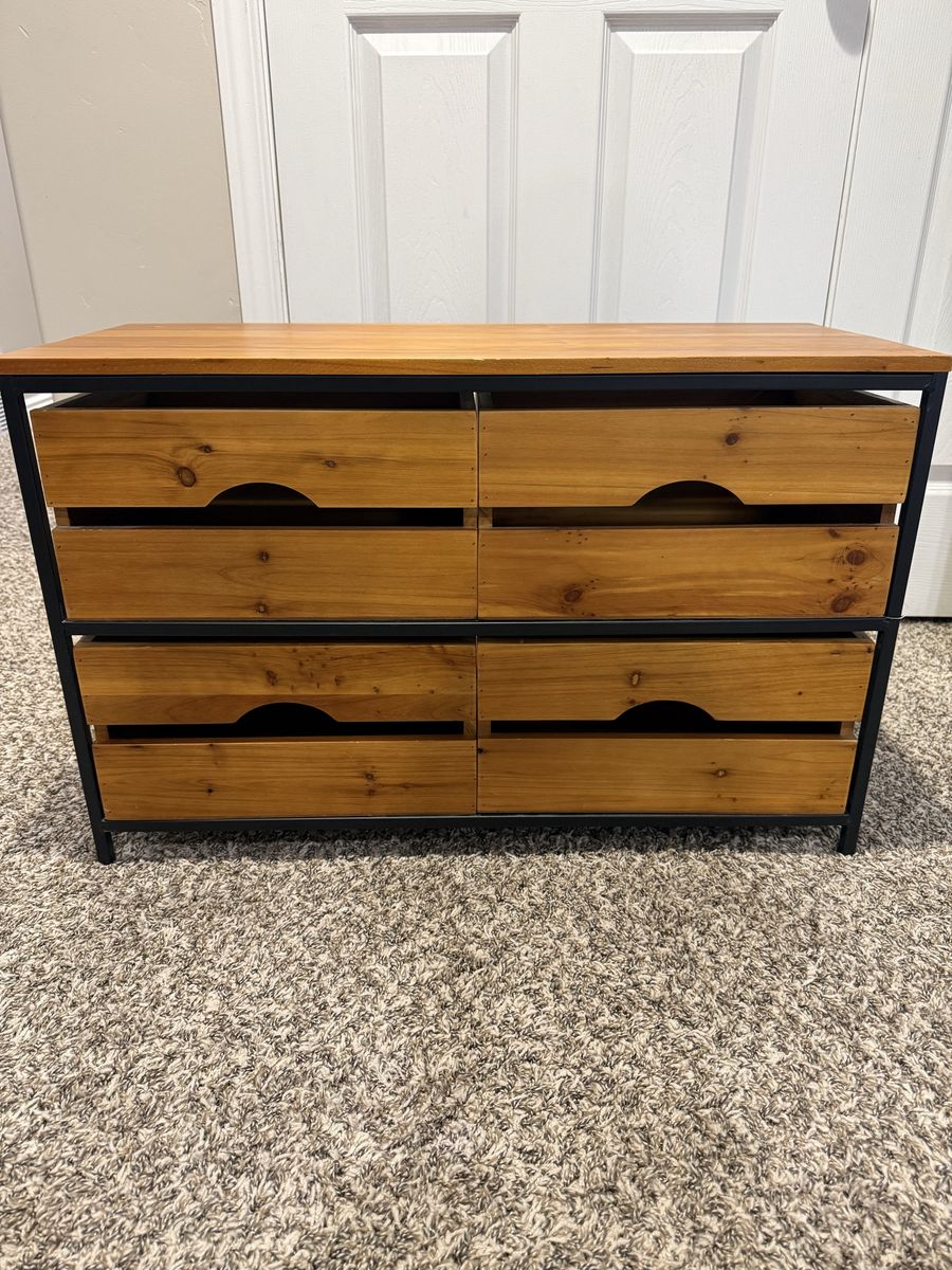 Wood & Metal 4-Drawer Storage Cabinet/Dresser - 30”W