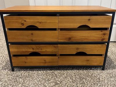 Wood & Metal 4-Drawer Storage Cabinet/Dresser - 30”W