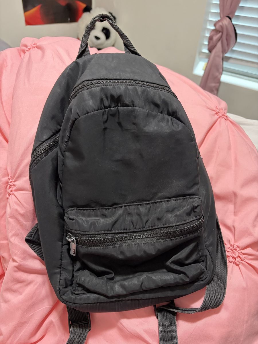 Black Nylon Mini Backpack