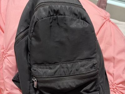 Black Nylon Mini Backpack