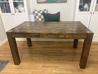 Modern Wood Dining Table - 58.5" x 35.5" x 30” (Seats 6)