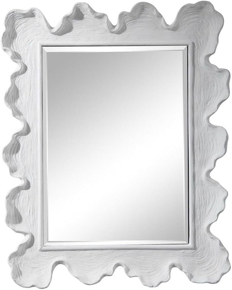 Sea Coral Matte White 27 x 34 Vanity Mirror