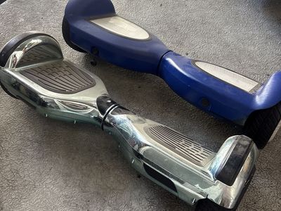 Jetson Self-Balancing Hoverboards - Lot of 2 (Blue and Chrome)