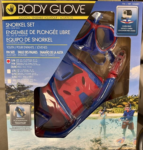 Youth Snorkel Set by Body Glove Size Small U.S. Jr. 9 to Jr. 13