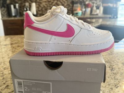 Nike Air Force 1 GS White/Pink Foam Low-Top Sneakers - Youth Size 2.5